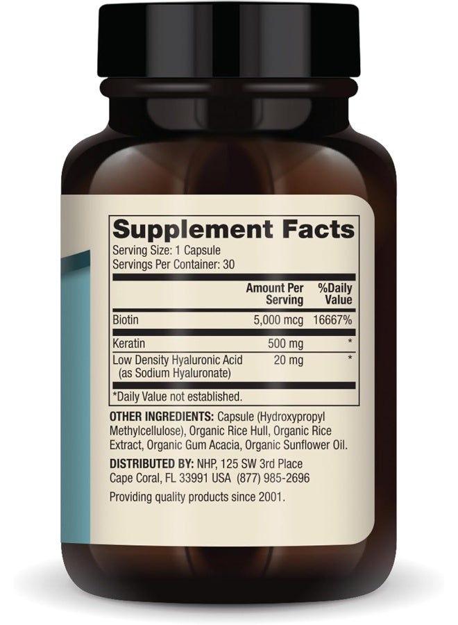 Dr. Mercola Hair, Skin and Nails, 30 Servings (30 Capsules), with Biotin, Keratin & Hyaluronic Acid, Dietary Supplement, Promotes Youthful Appearance, Non-GMO - Image 2